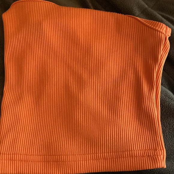 Shein Orange Ribbed Cropped Tank Top - Picture 3 of 3